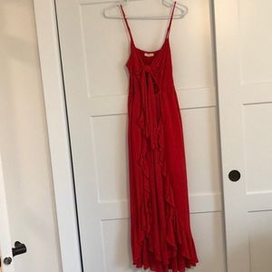 Red midi (5’8”) casual beach dress